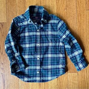 Preppy Vineyard Vines Flannel Collared Button Down Shirt for Boys